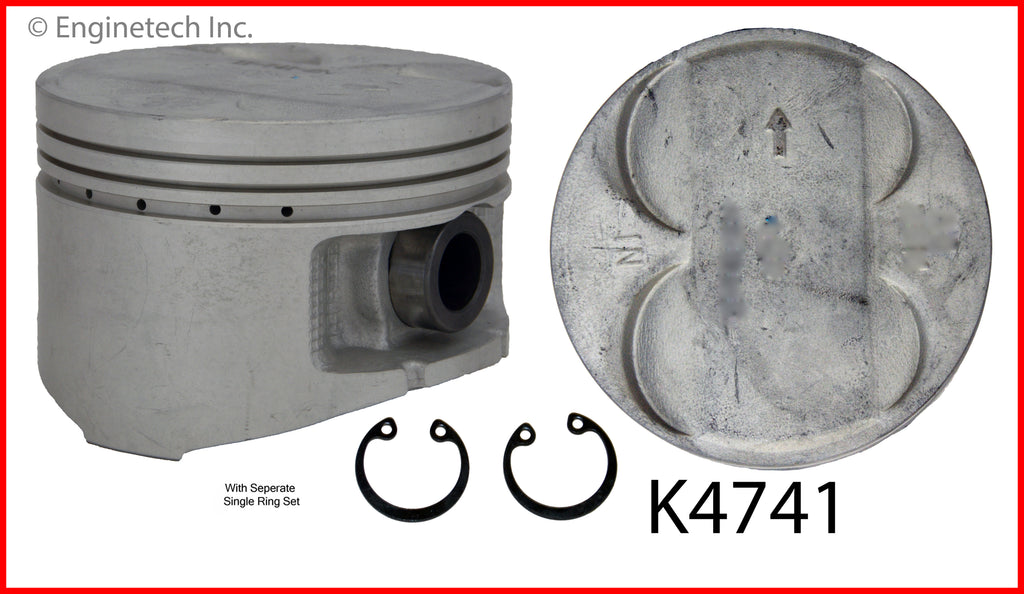 Enginetech K4741(4)P.50 Engine Piston Kit for Honda Prelude (1997-2001)