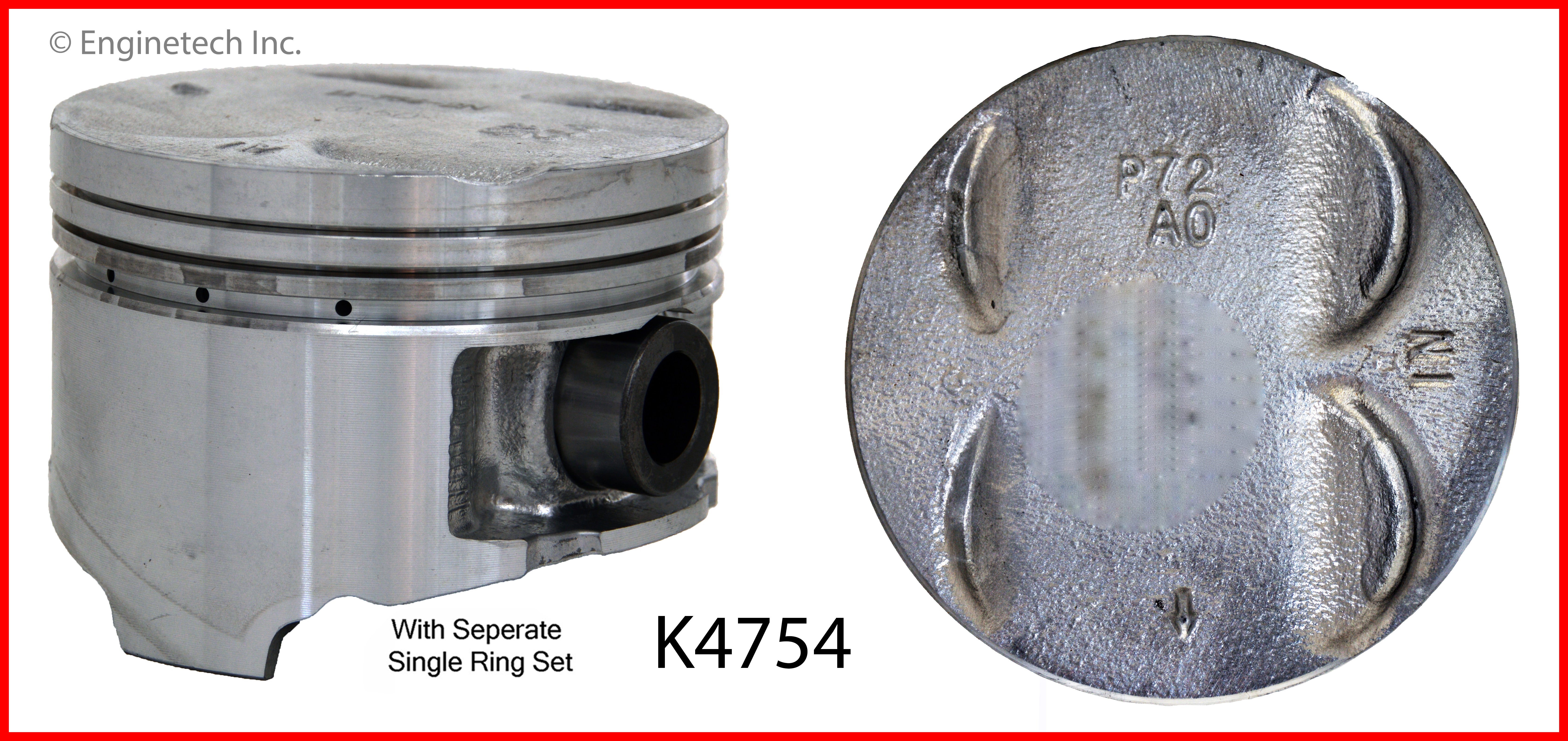 Enginetech K4754(4)PSTD Engine Piston Kit with Full Ring Stack for Acu ...