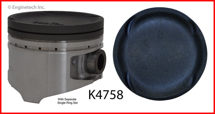 Enginetech K4758(4)P.50 Engine Piston Kit with Separate Full Ring Stack for Eagle Talon and Plymouth Laser