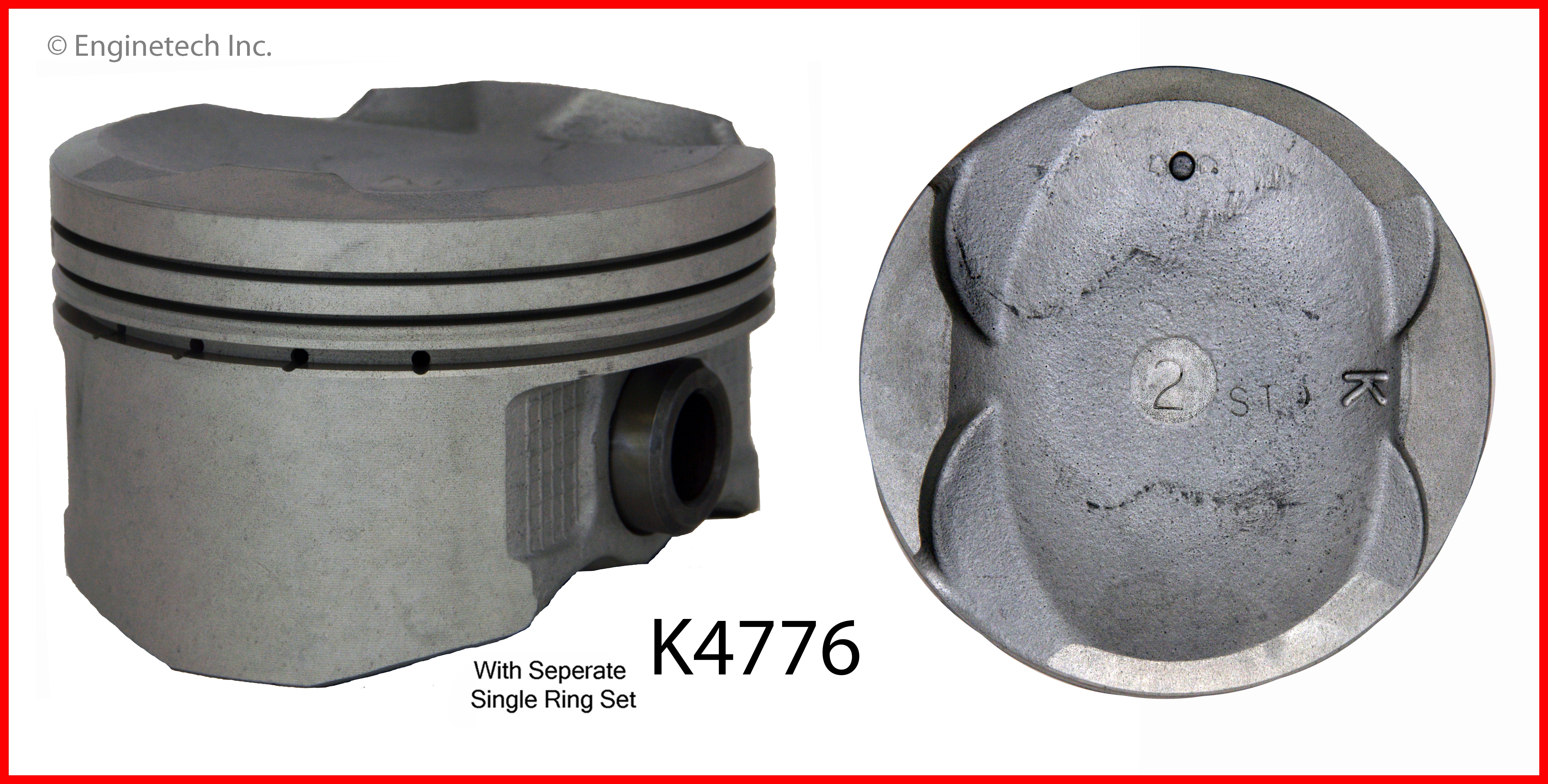 Enginetech K4776(4)P.50 Engine Piston Kit with Separate Full Ring Stac ...