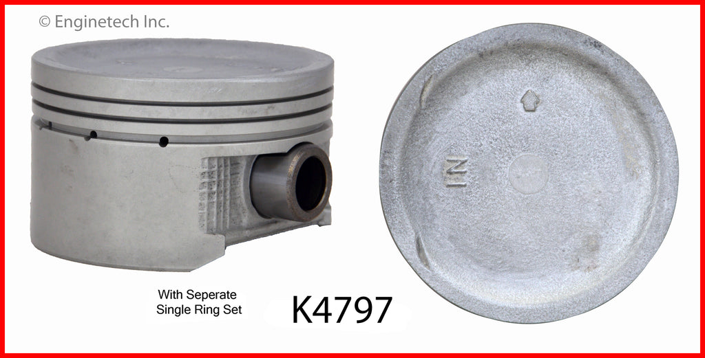 Enginetech K4797(4)PSTD Engine Piston Kit with Full Ring Stack for Honda Civic 2001-2005