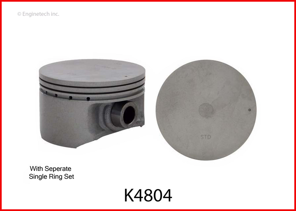 Enginetech K4804(4)P.50 Engine Piston Kit with Full Ring Stack - Standard & Premium Options
