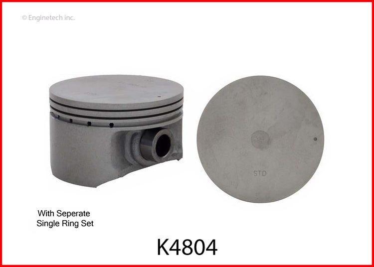 Enginetech K4804(4)P.50 Engine Piston Kit with Full Ring Stack - Standard & Premium Options