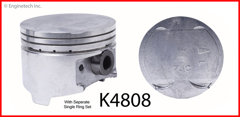 Enginetech K4808(6)P.75 Engine Piston Kit with Separate Full Ring Stac ...
