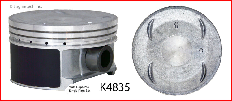 Enginetech K4835(6)PSTD Engine Piston Kit with Separate Full Ring Stack for Honda Odyssey (1999-2001)