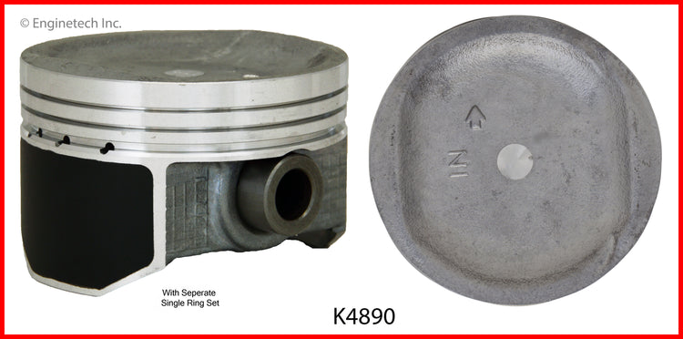 Enginetech K4890(4)P.50 Engine Piston Kit with Separate Full Ring Stack for Honda Fit