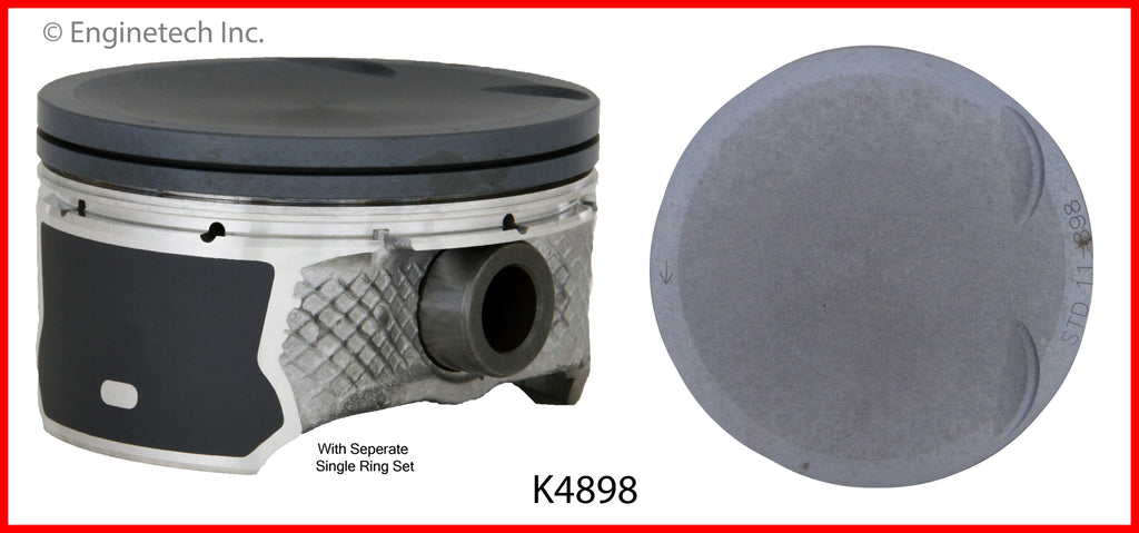 Enginetech K4898(4)P.50 Engine Piston Kit with Full Ring Stack for Mazda 3 (2006-2013)