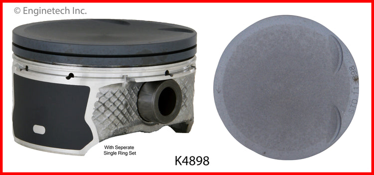 Enginetech K4898(4)PSTD Engine Piston Kit with Full Ring Stack for Mazda 3 (2006-2013)