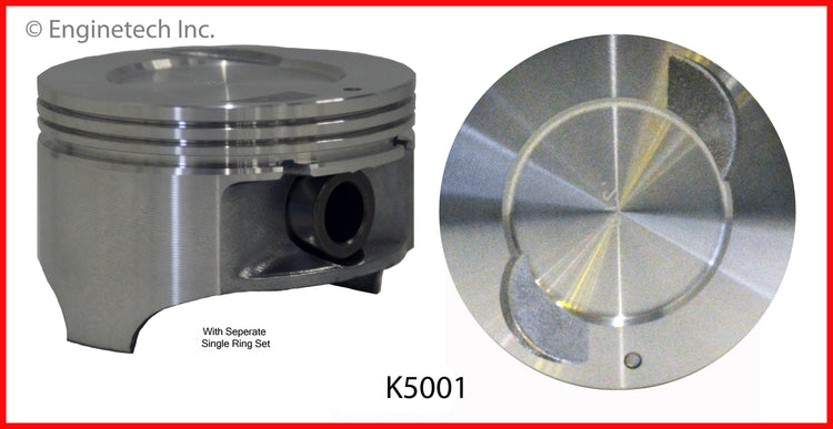 Enginetech K5001(4)PSTD Engine Piston Kit with Separate Full Ring Stack for Mazda B2500 and Ford Ranger