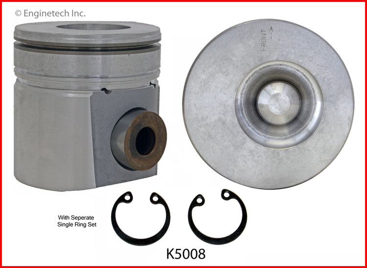Enginetech K5008(6)P.50 Engine Piston Kit with Separate Full Ring Stack for Dodge Ram 2500 & 3500 (1994-1998)