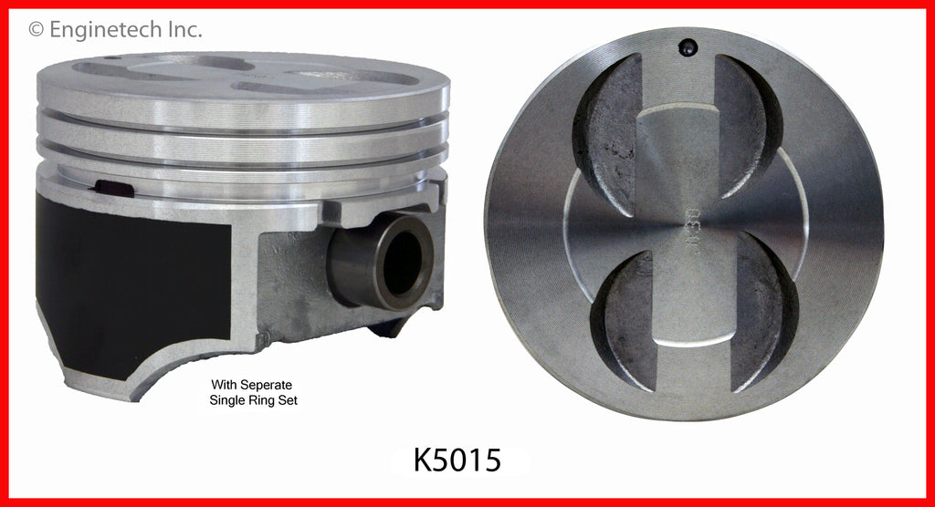 Enginetech K5015(8)P060 Engine Piston Kit with Full Ring Stack for Ford Vehicles