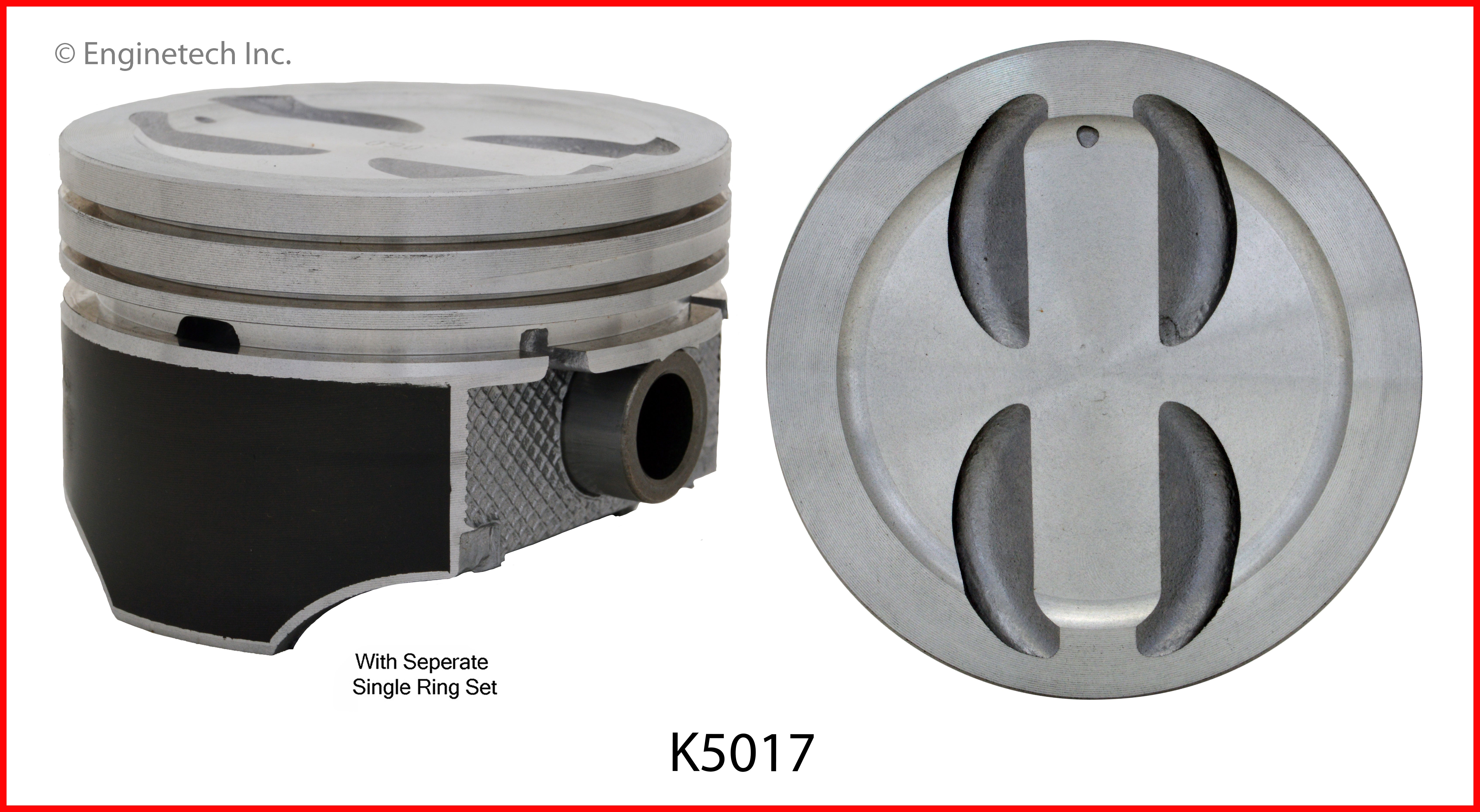 Enginetech K5017(8)P060 Engine Piston Kit with Full Ring Stack Options ...