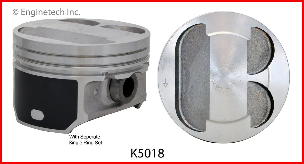 Enginetech K5018(4)PSTD Engine Piston Kit with Full Ring Stack for Ford and Mazda Vehicles