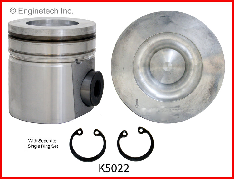 Enginetech K5022(6)P020 Engine Piston Kit with Separate Full Ring Stack for Dodge Ram 2500 and 3500 (1998-2002)