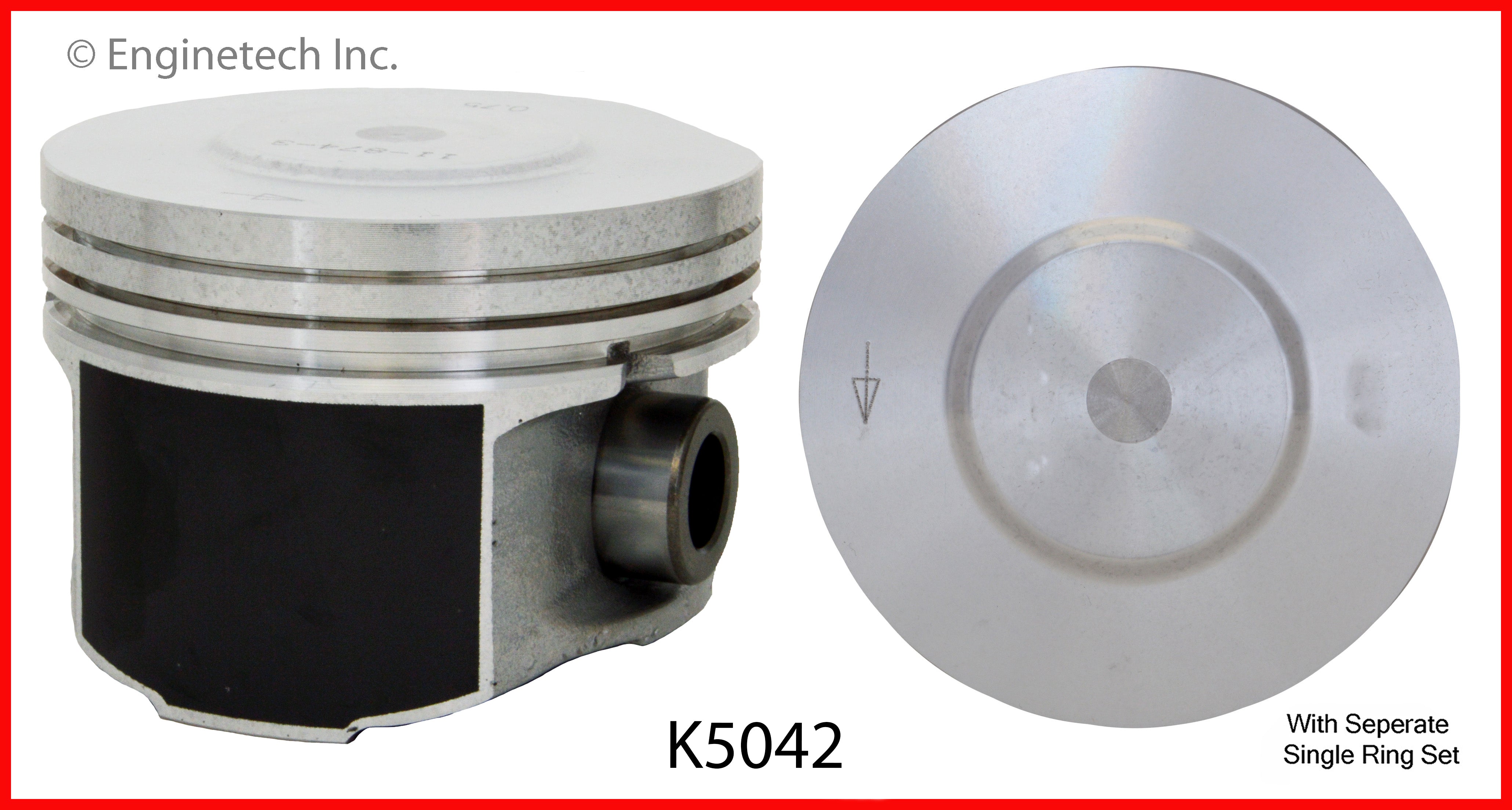 Enginetech K5042(6)PSTD Engine Piston Kit with Full Ring Stack for Maz ...