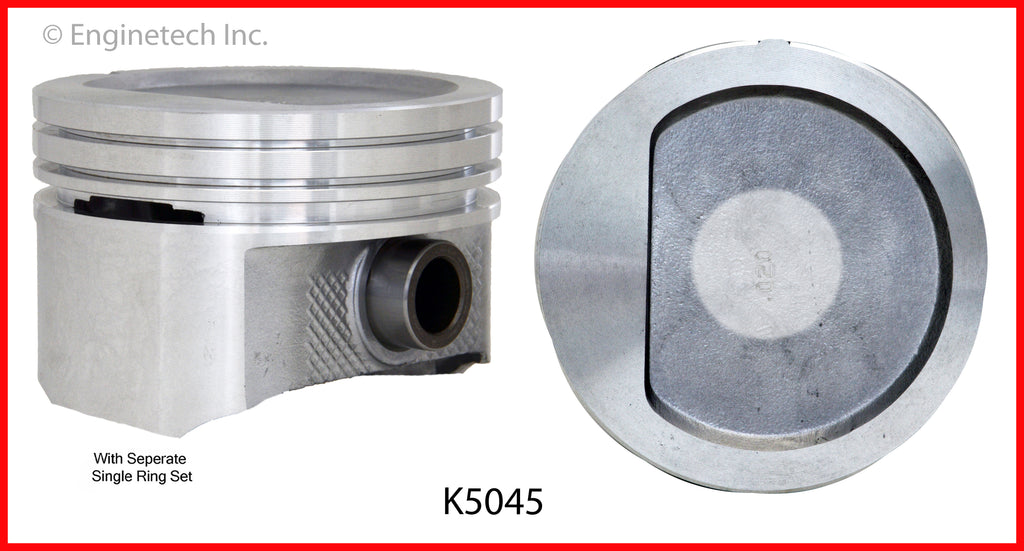 Enginetech K5045(4)PSTD Engine Piston Kit with Separate Full Ring Stac ...