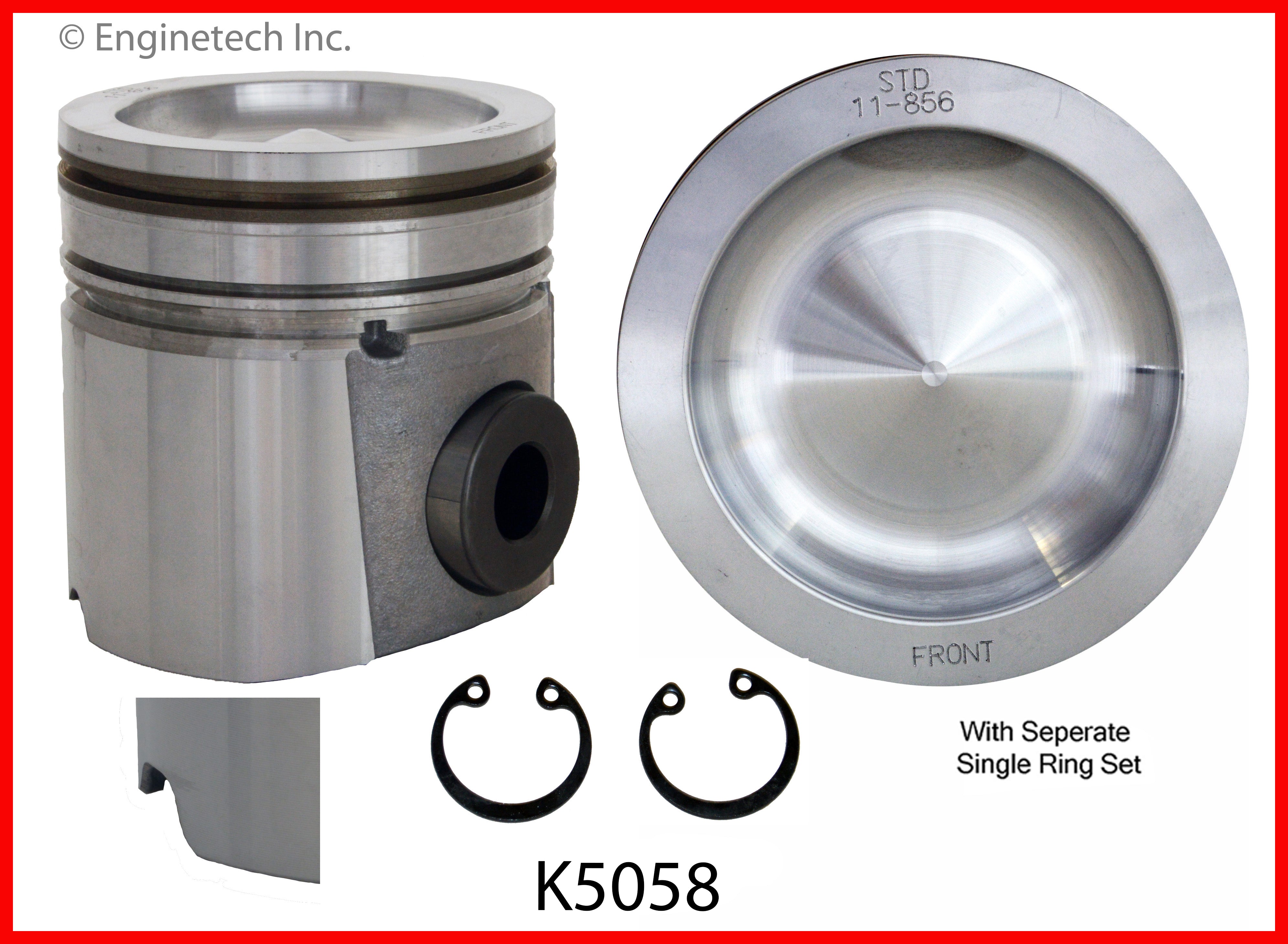 Enginetech K5058(6)P.50 Engine Piston Kit with Full Ring Stack Options ...