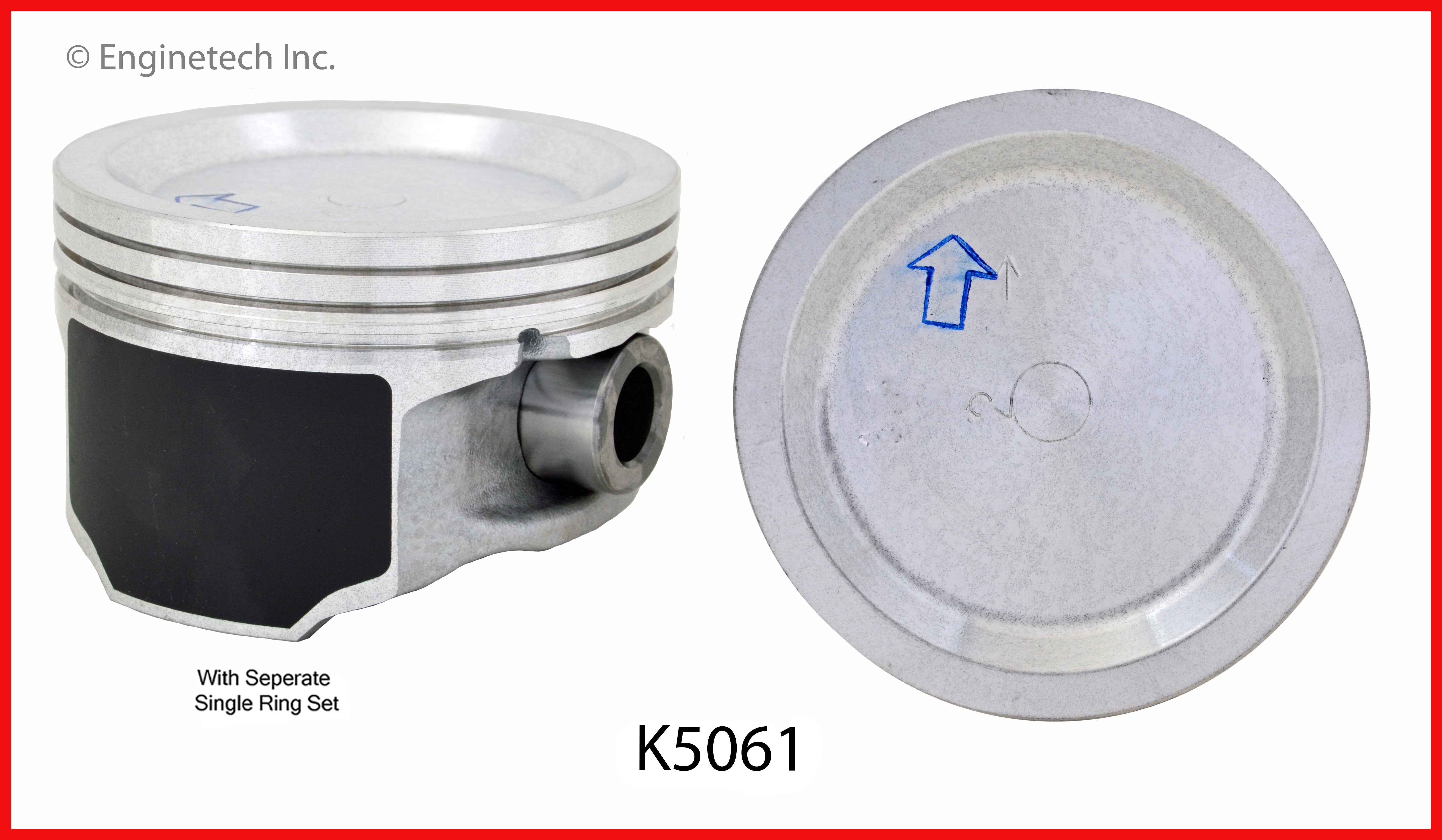 Enginetech K5061(6)PSTD Engine Piston Kit with Separate Full Ring Stac ...