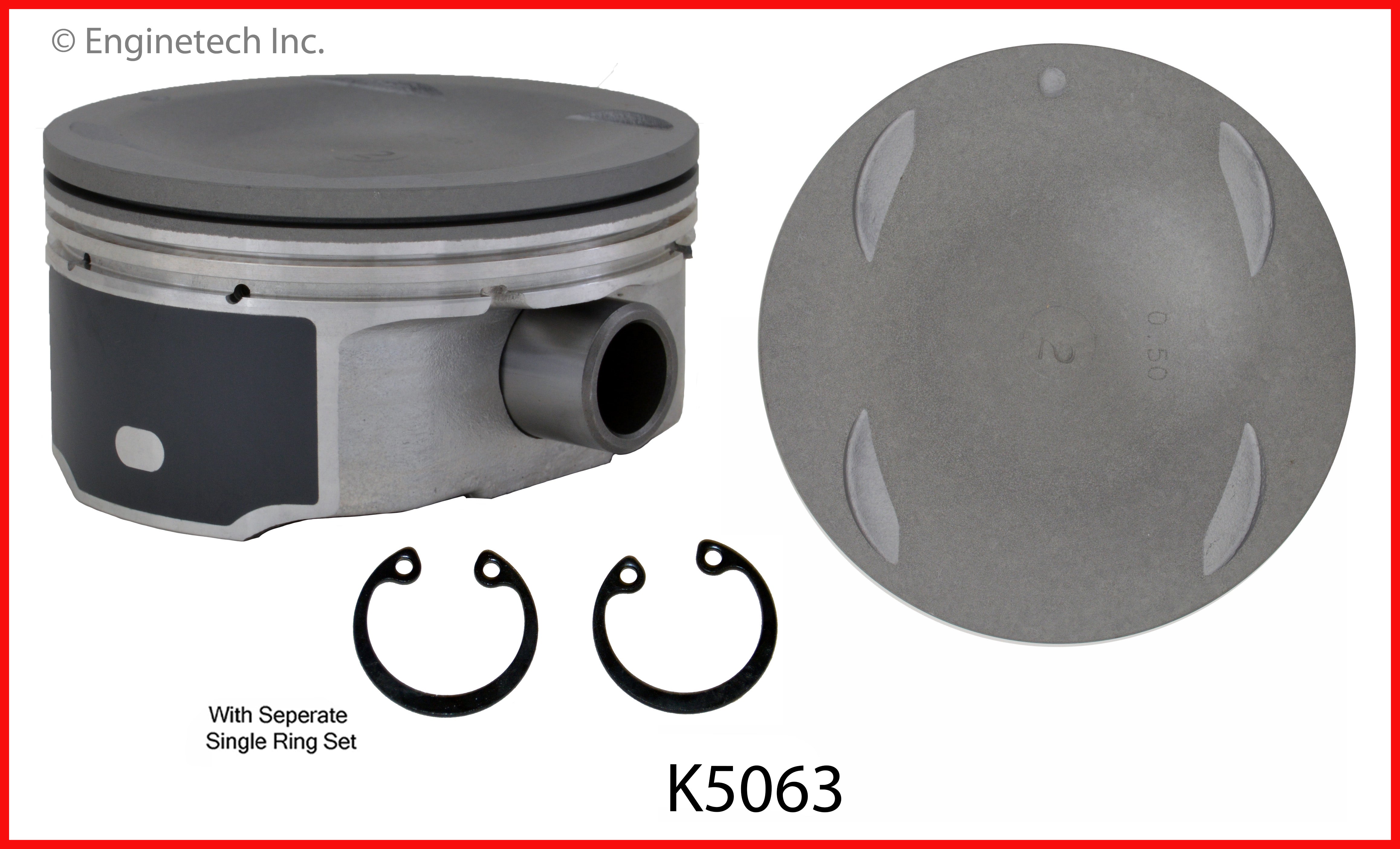 Enginetech K5063(8)PSTD Engine Piston Kit with Full Ring Stack for Nis ...