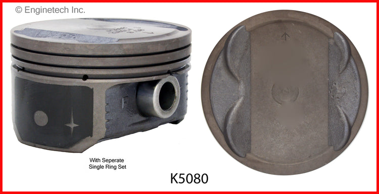 Enginetech K5080(4)P.50 Engine Piston Kit with Full Ring Stack for Dodge and Jeep Models
