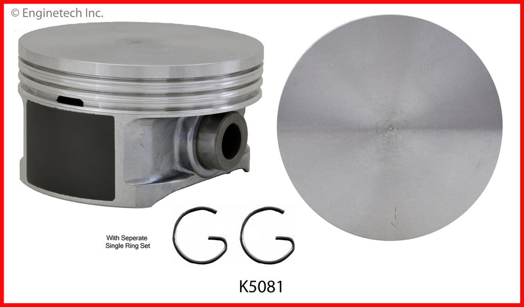 Enginetech K5081(8)PSTD Engine Piston Kit for 2004 Chevrolet Corvette with Full Ring Stack