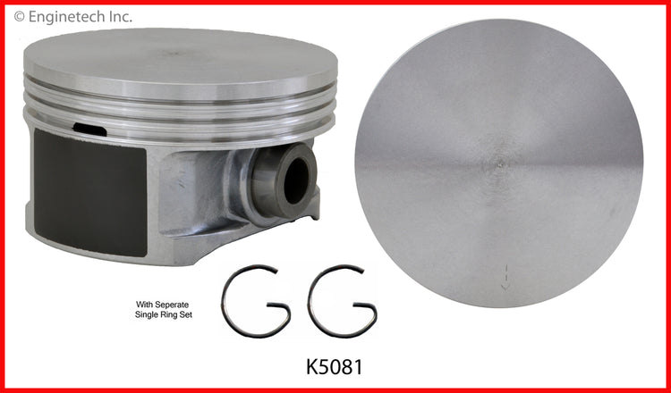 Enginetech K5081(8)PSTD Engine Piston Kit for 2004 Chevrolet Corvette with Full Ring Stack