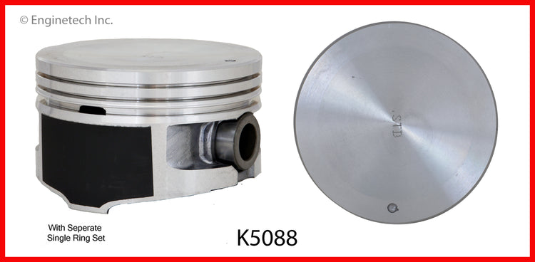 Enginetech K5088(8)PSTD Engine Piston Kit with Full Ring Stack for Ford Mustang and Lincoln Continental