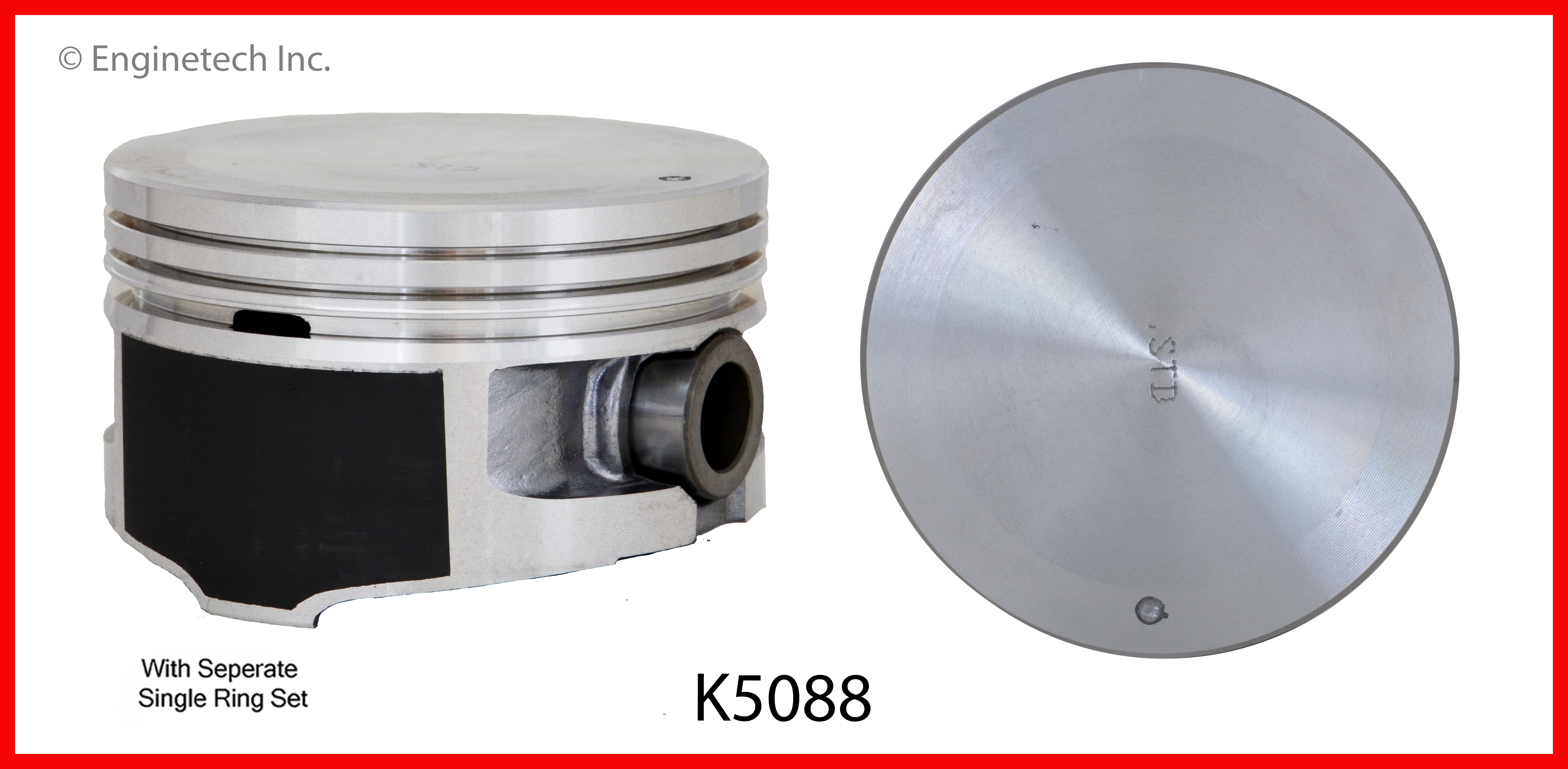 Enginetech K5088(8)P.50 Engine Piston Kit with Full Ring Stack for For ...