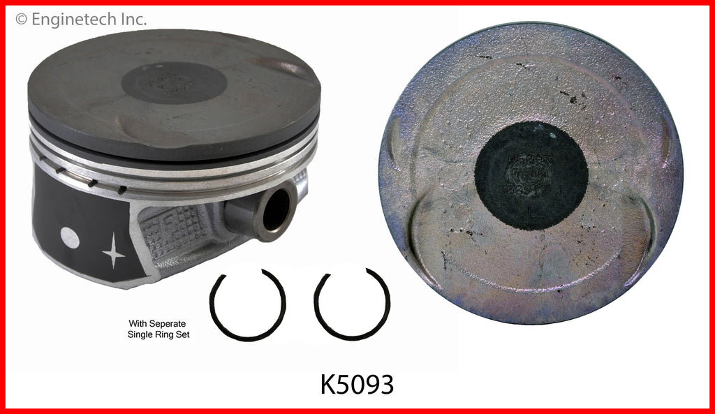 Enginetech K5093(8)PSTD Engine Piston Kit with Full Ring Stack for Ford F-150 and Super Duty Models