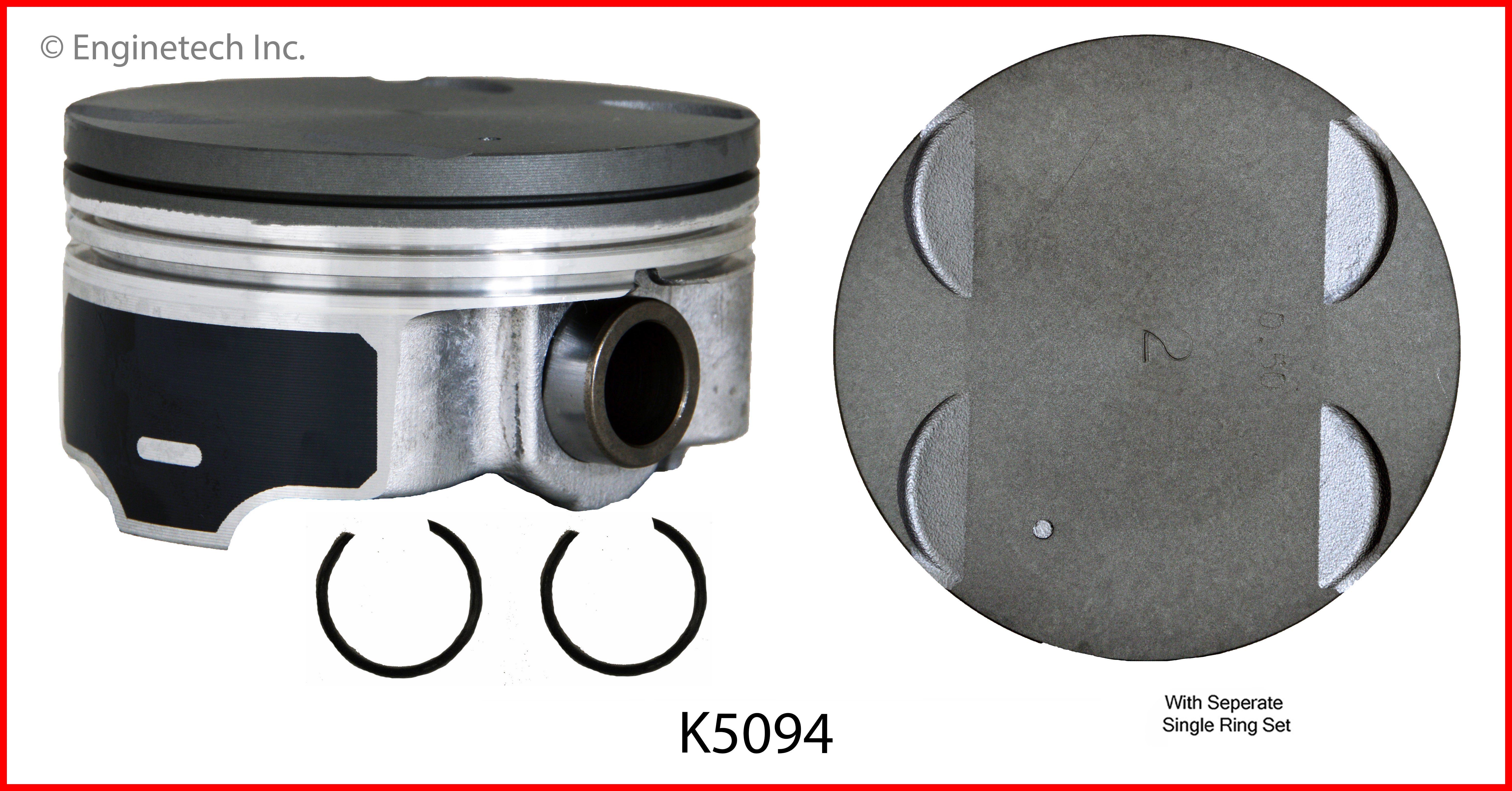 Enginetech K5094(4)P.50 Engine Piston Kit with Full Ring Stack for Che ...