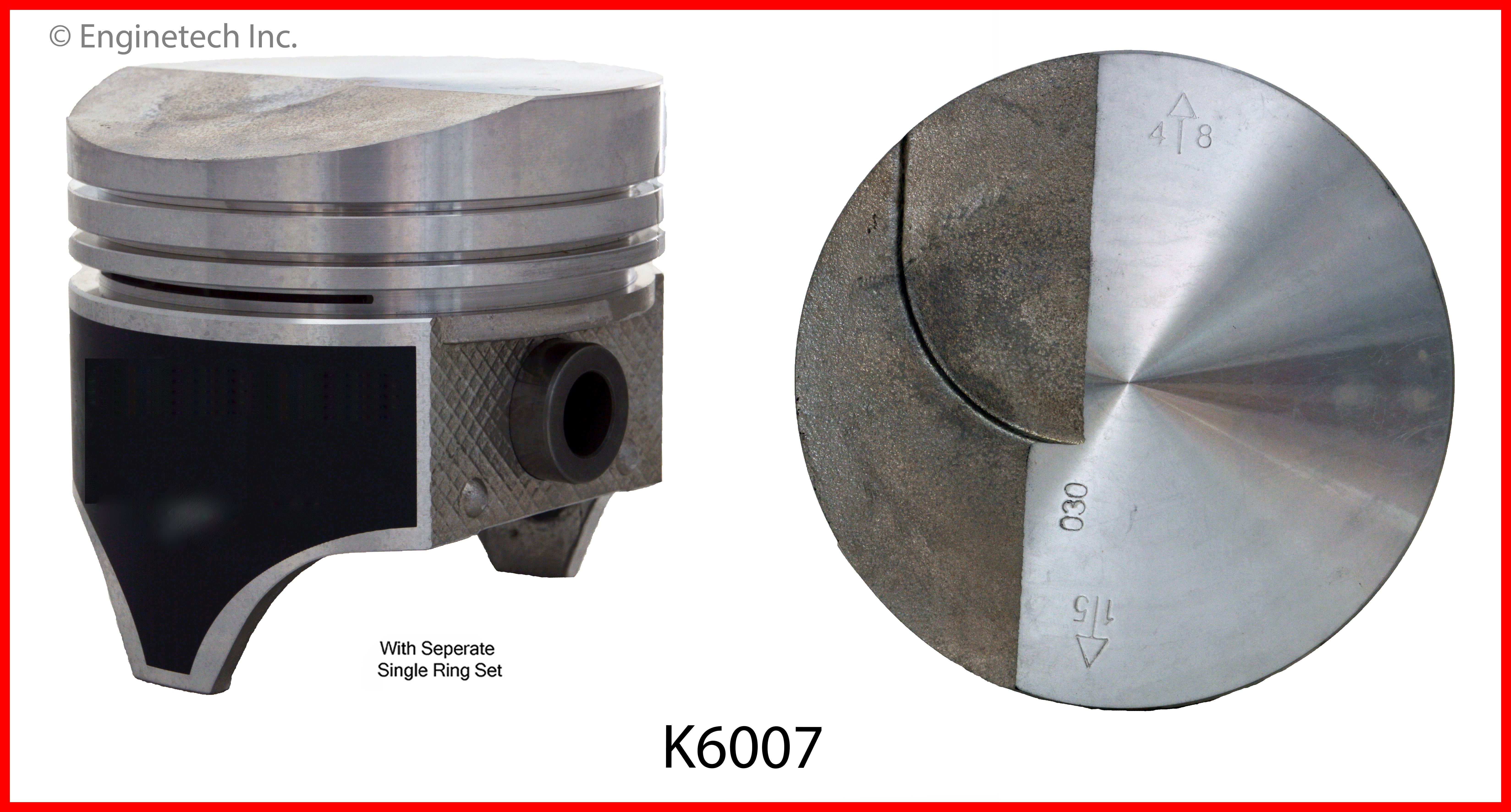 Enginetech K6007(8)030 Engine Piston Kit with Separate Full Ring Stack ...