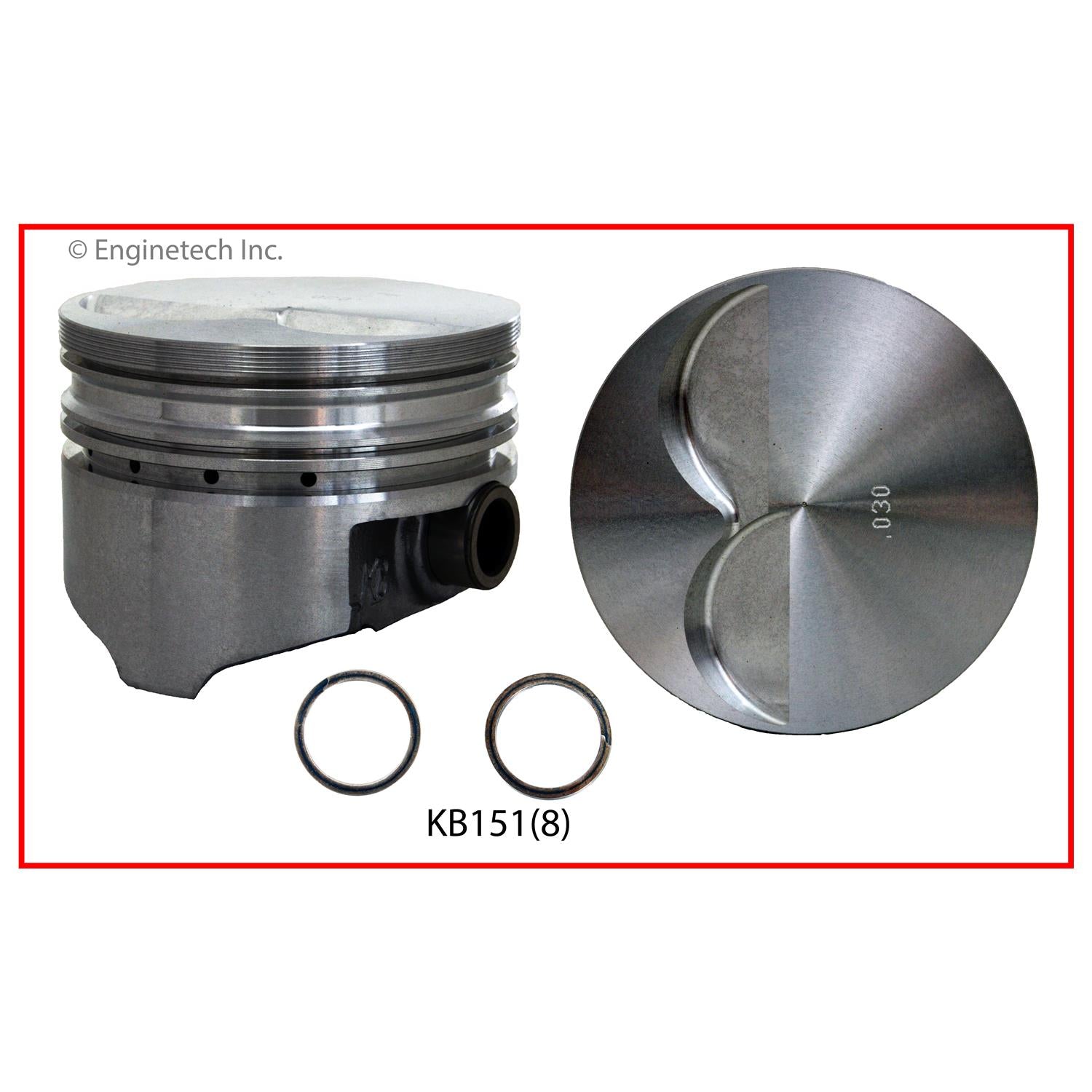 Enginetech KB151(8)030 High Performance Keith Black Engine Piston Set ...