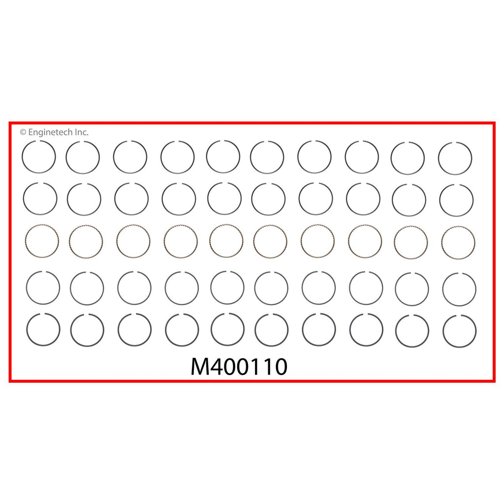 Enginetech M400110-STD Engine Premium Piston Ring Complete Set for Dodge Ram 2500 (1994-2003)