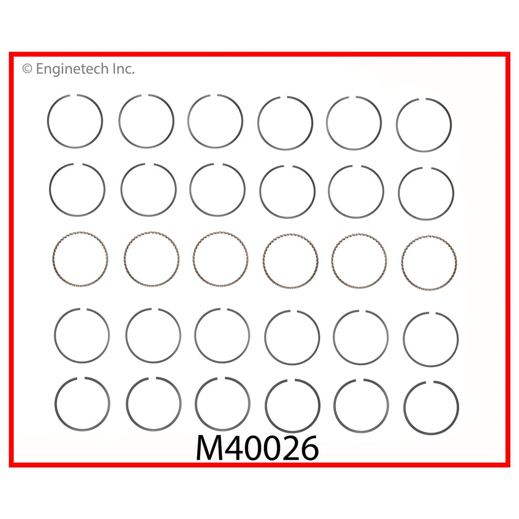 Enginetech M40026-030 Engine Premium Piston Ring Complete Set for 1996 Ford Models