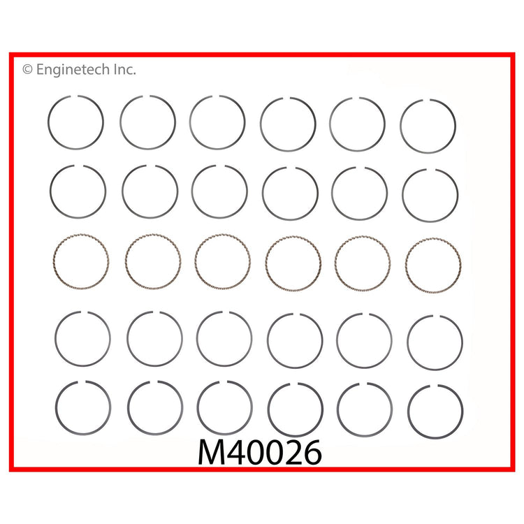 Enginetech M40026-030 Engine Premium Piston Ring Complete Set for 1996 Ford Models
