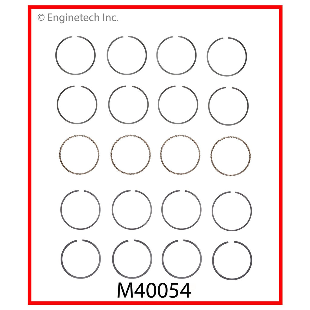 Enginetech M40054-STD Engine Premium Piston Ring Complete Set for Jeep and Chevrolet Vehicles