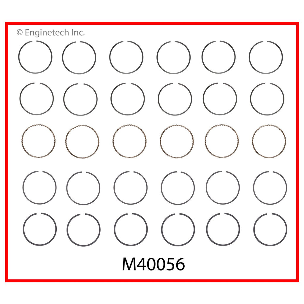 Enginetech M40056-030 Engine Premium Piston Ring Complete Set for Domestic and Import Engines