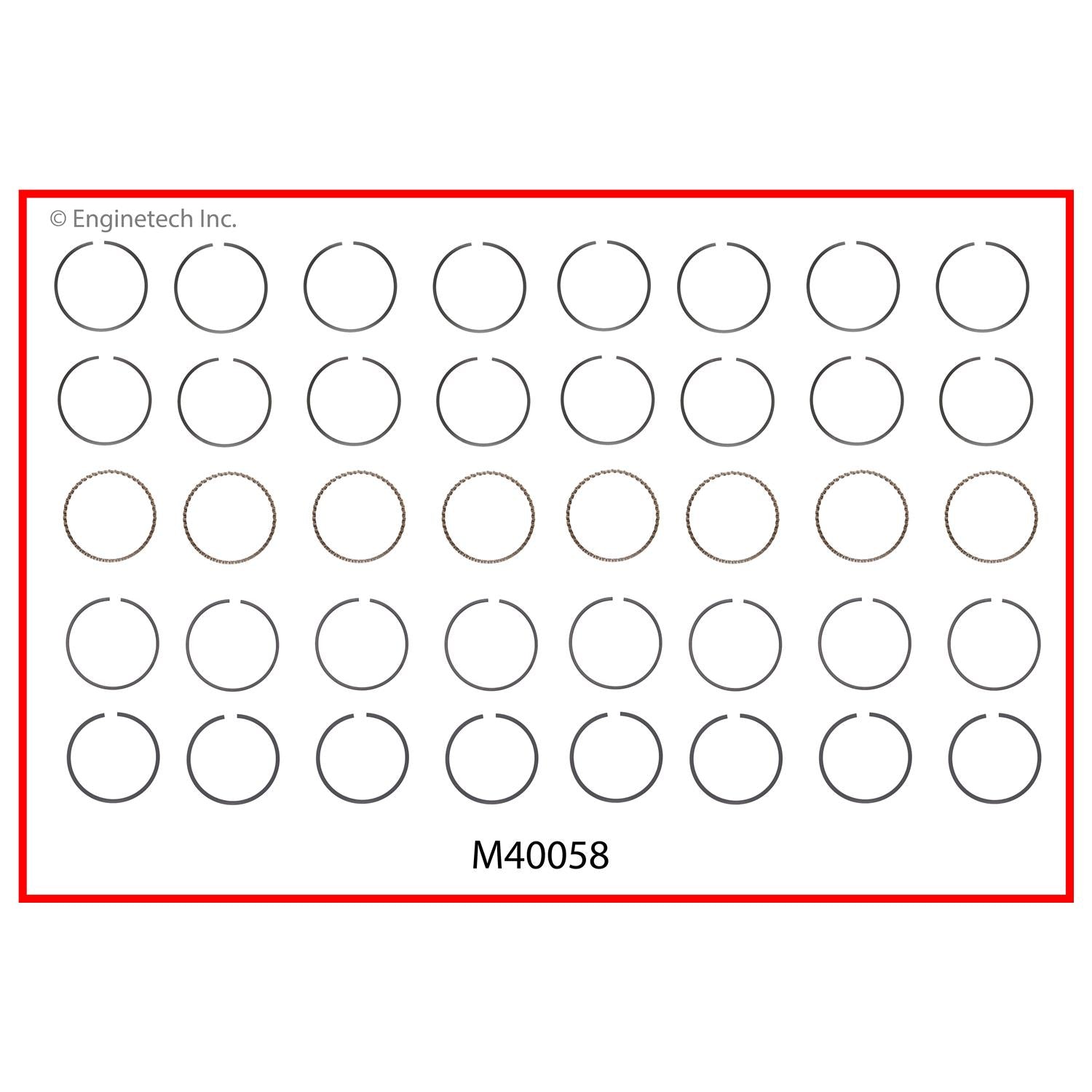 Enginetech M40058-030 Engine Premium Piston Ring Complete Set for Dome ...