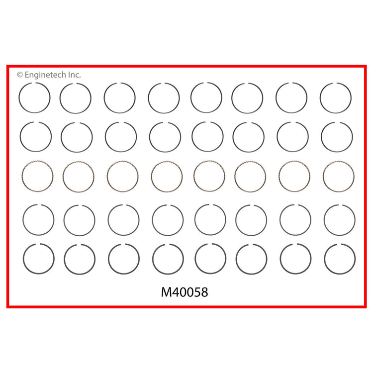 Enginetech M40058-030 Engine Premium Piston Ring Complete Set for Domestic and Import Engines