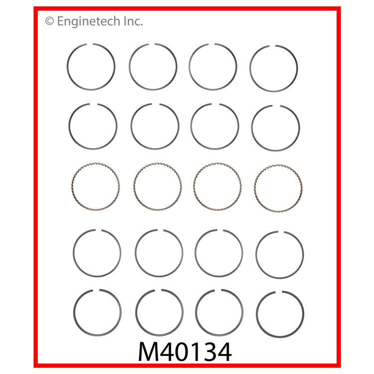 Enginetech M40134-STD Engine Premium Piston Ring Complete Set for Jeep and Buick