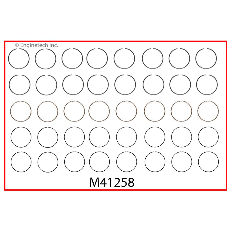 Enginetech M41258-030 Engine Premium Piston Ring Complete Set for Reliable Engine Performance