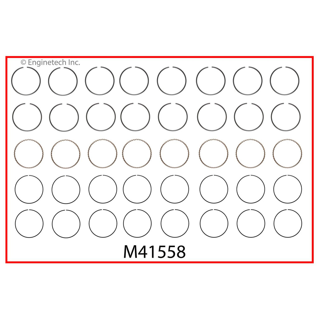 Enginetech M41558-060 Engine Premium Piston Ring Complete Set for Pontiac Vehicles