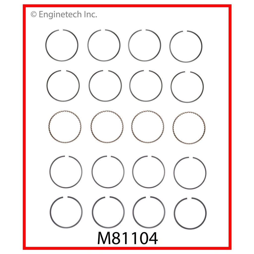Enginetech M81104-.50 Engine Premium Piston Ring Complete Set for Kia Sephia & Spectra