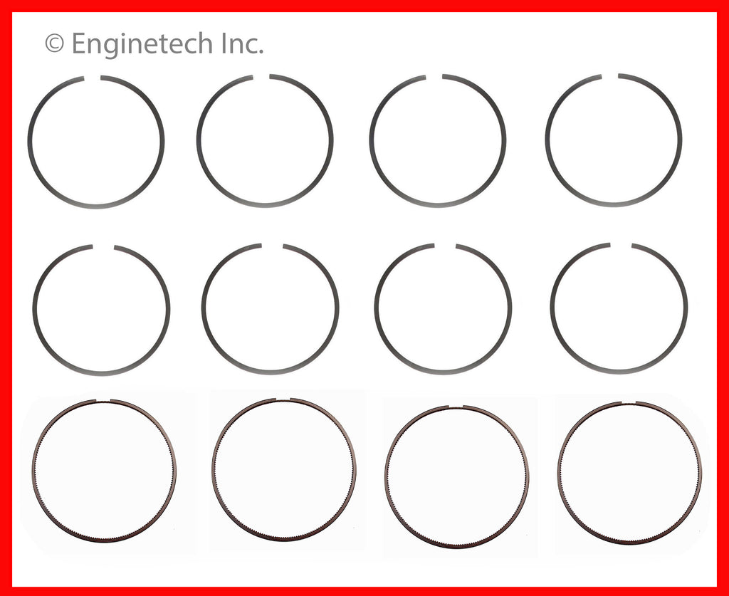 Enginetech M86024-STD Engine Premium Piston Ring Set for Hyundai and Kia Vehicles