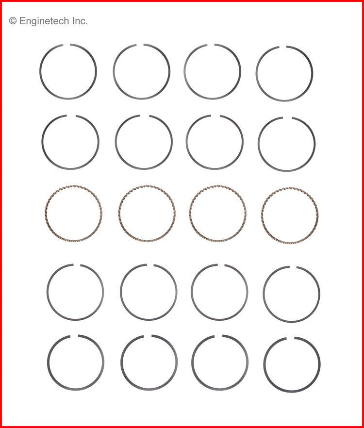 Enginetech M87004-STD Engine Premium Piston Ring Complete Set for Honda and Acura