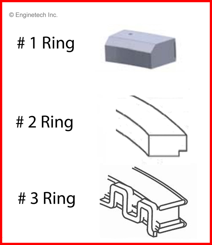 Enginetech M87004-STD Engine Premium Piston Ring Complete Set for Honda and Acura