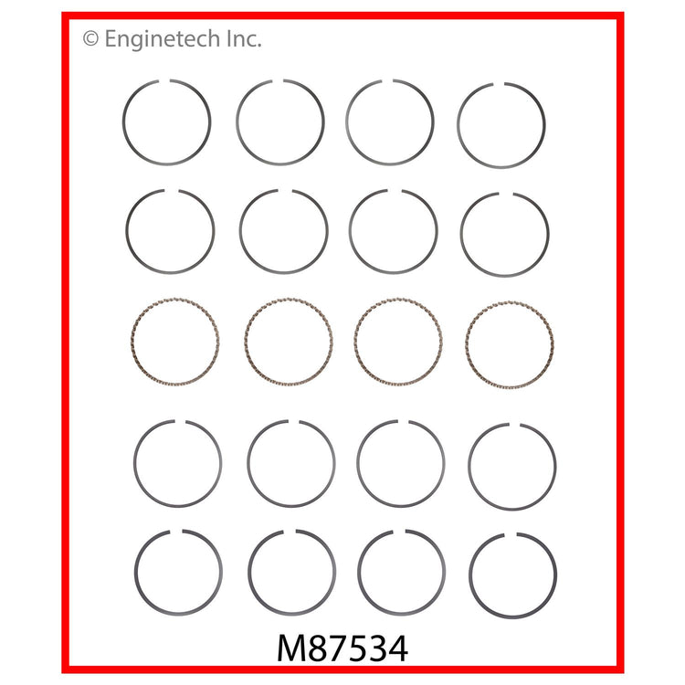 Enginetech M87534-.50 Engine Premium Piston Ring Complete Set for Chrysler and Dodge Vehicles