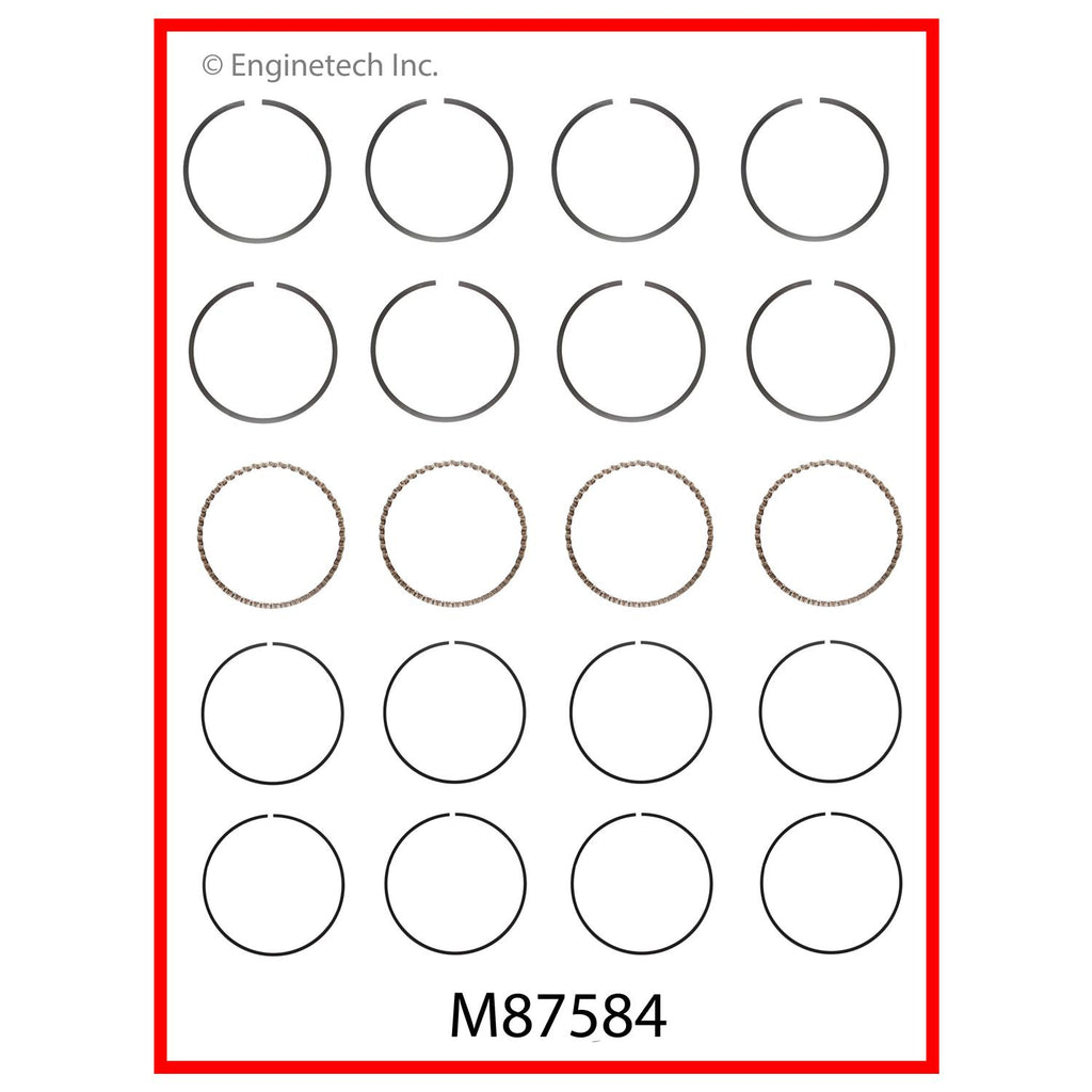 Enginetech M87584-STD Engine Premium Piston Ring Set for Mazda Vehicles