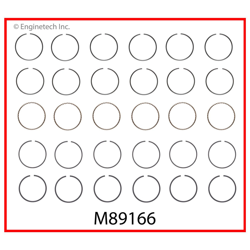 Enginetech M89166-1.5 Engine Premium Piston Ring Complete Set for Select Isuzu and Buick Models