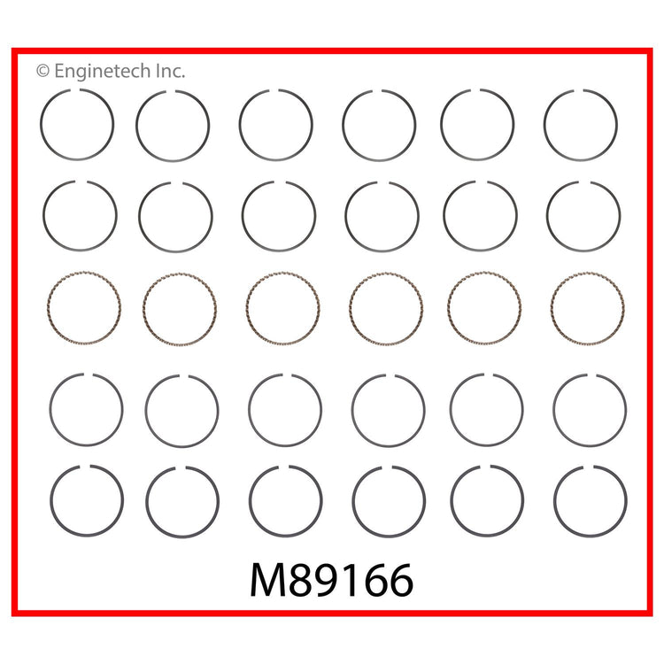 Enginetech M89166-1.5 Engine Premium Piston Ring Complete Set for Select Isuzu and Buick Models